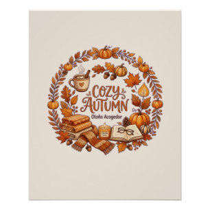 Póster Cozy Autumn Wreath / Otoño Acogedor