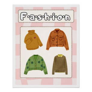 Poster Cozy Fashion Illustration Aesthetic   Cute