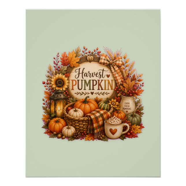Póster Cozy Harvest Pumpkin / Cosecha Acogedora  (Anverso)