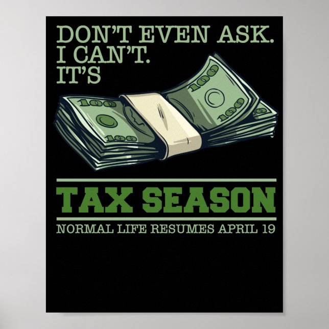 Póster CPA Accountant Tax Season Preparer PicksPlace (Frente)