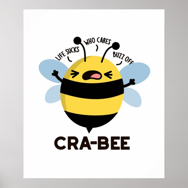 Póster Cra-bee Funny Crabby Bee Pun (Frente)
