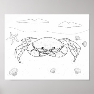 Póster Crab Poster de colorante adulto
