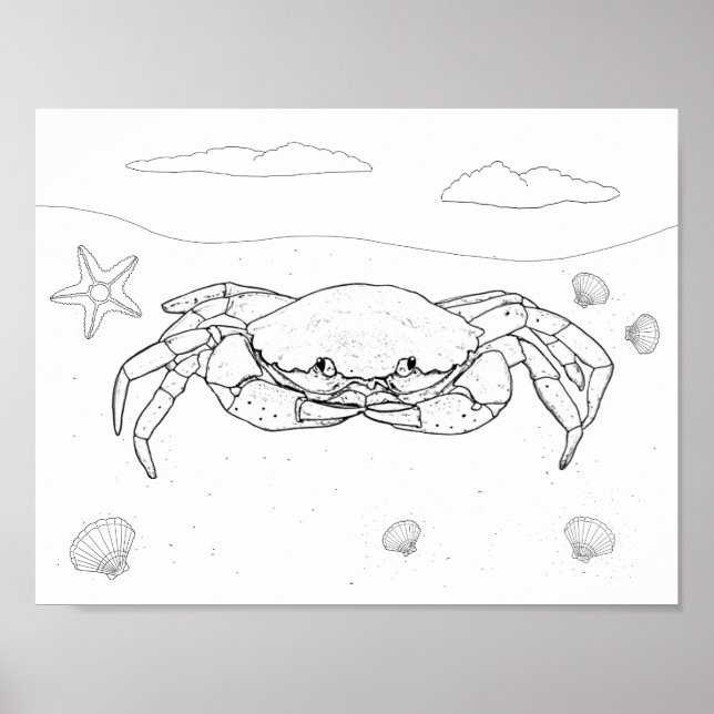 Póster Crab Poster de colorante adulto (Frente)