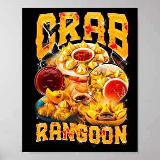 Póster Crab Rangoon Meme Contrabando Estilo Rap 90s Vinta