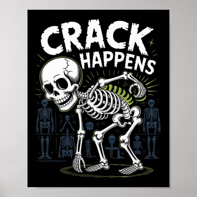 Póster Crack sucede divertida Osteopath Spine Halloween (Frente)