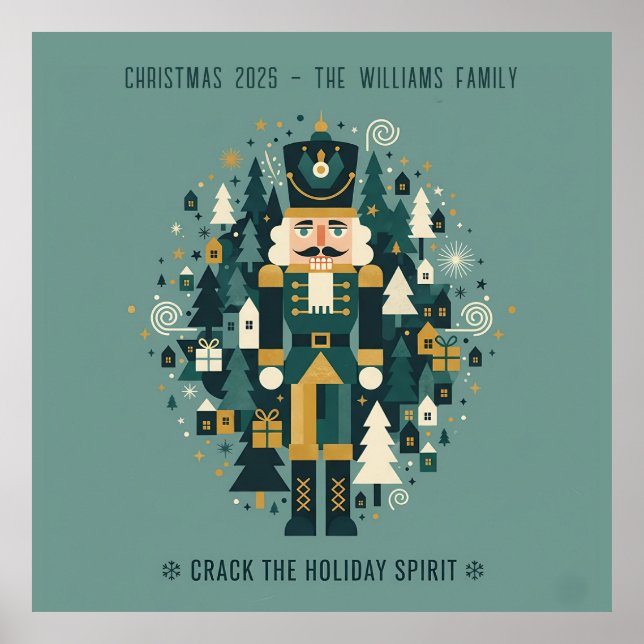 Póster Crack the Holiday Spirit – Retro Nutcracker (Frente)