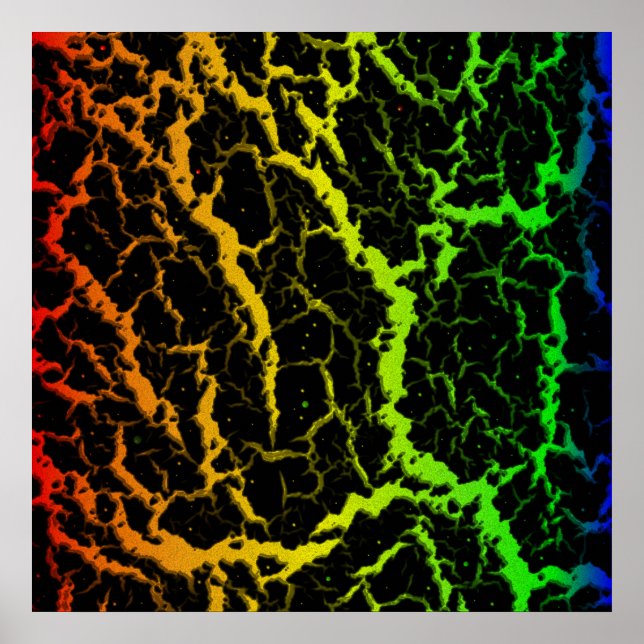 Póster Cracked Space Lava - Rainbow ROYGB (Frente)
