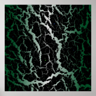 Póster Cracked Space Lava - White/Forest