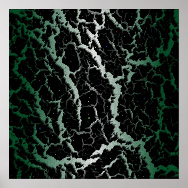 Póster Cracked Space Lava - White/Forest (Frente)