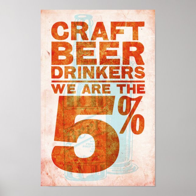 Póster Craft Beer Drinkers—We Are The 5% (Frente)