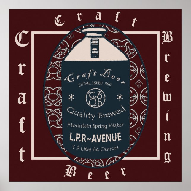 Póster Craft Beer Growler (Frente)