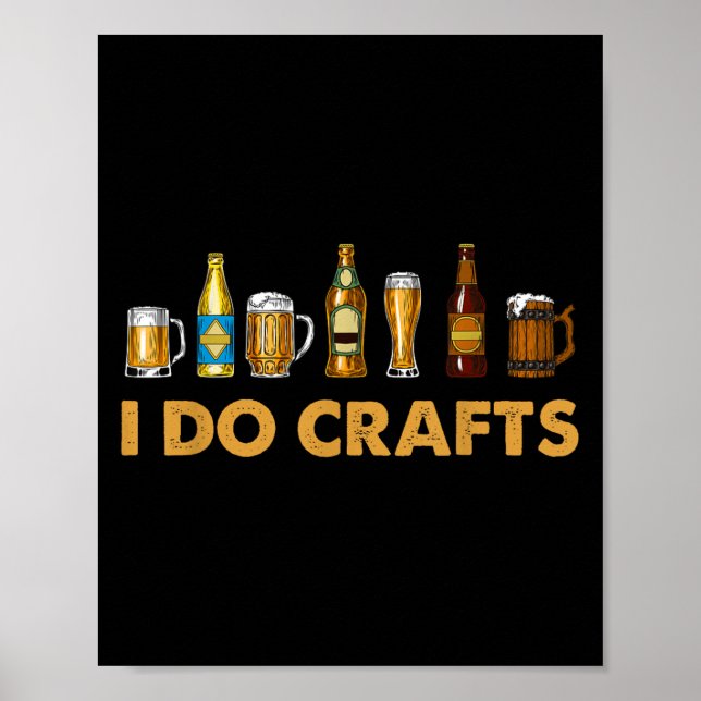 Póster Craft Beer Vintage I Do Crafts Home Brewing Art  (Frente)