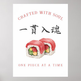 Póster Crafted with Soul" Sushi ‐Japanese‐寿司‐kanji