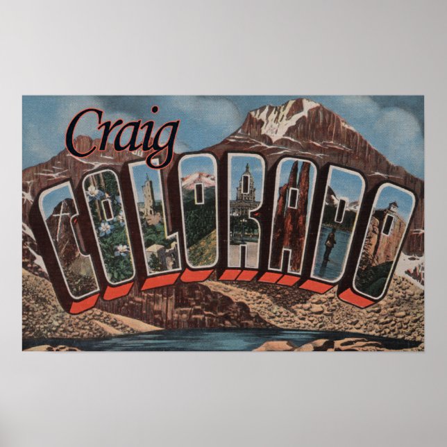 Póster Craig, ColoradoEscenas de letras grandesCraig, CO (Frente)