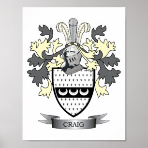 Póster Craig Family Crest Coat of Arms