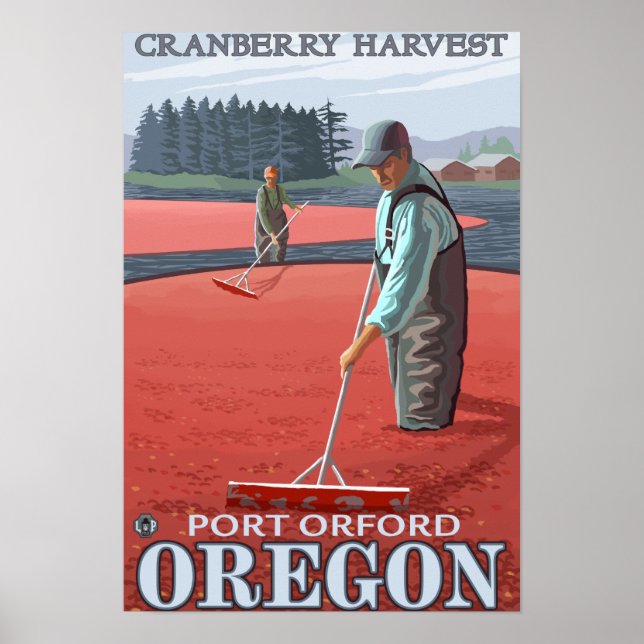 Póster Cranberry Bogs Harvest - Port Orford, Oregon (Frente)