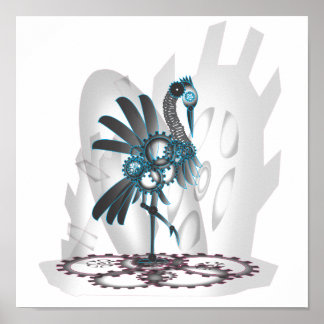 Póster Crane metalizado