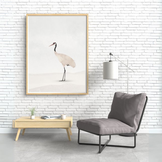 Póster Crane Minimalist Aesthetic White Beige B-2 (Subido por el creador)