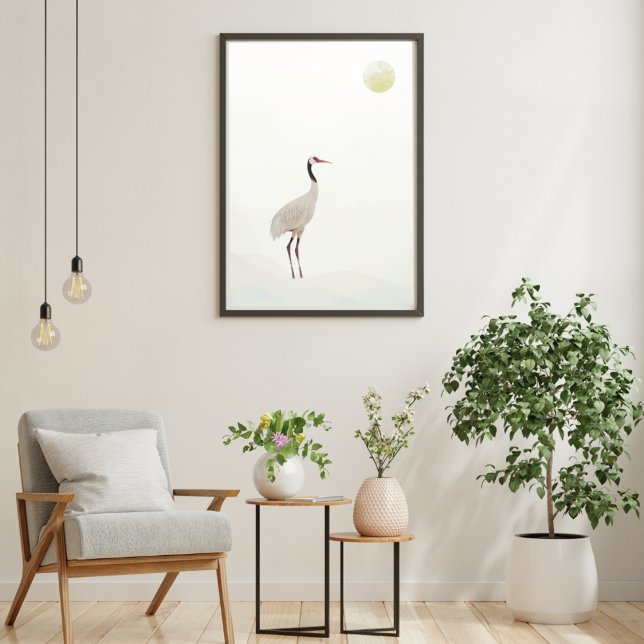 Póster Crane Minimalista estético Beige blanco A-1 (Subido por el creador)