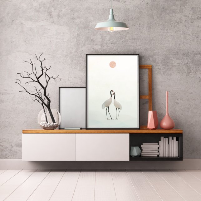 Póster Crane Minimalista estético Beige blanco A-2 (Subido por el creador)