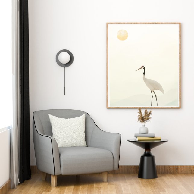 Póster Crane Minimalista estético Beige blanco A-3 (Subido por el creador)