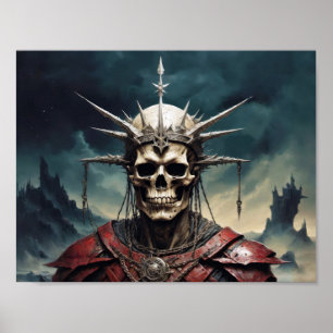 Póster Cráneo coronado fantasma de los Muertos