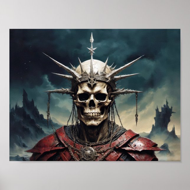 Póster Cráneo coronado fantasma de los Muertos (Frente)