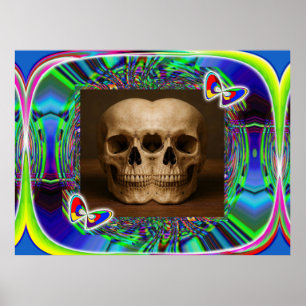 Póster Cráneo de alienígena de tres ojos 