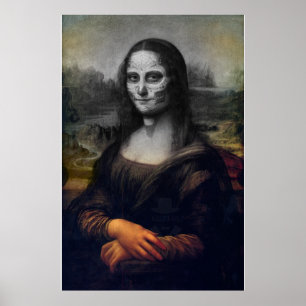 Póster cráneo de azúcar de mona lisa