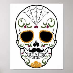 Póster Cráneo de azúcar de personalizable