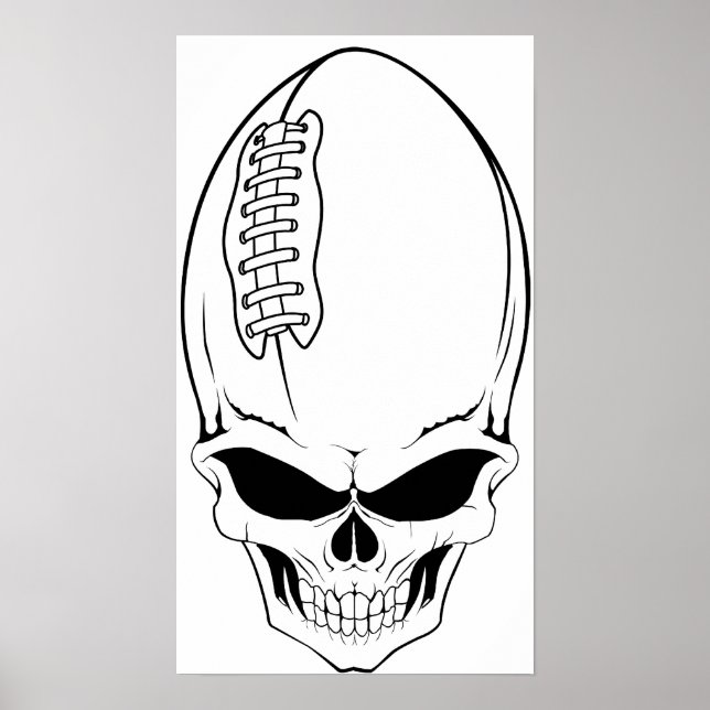 Póster cráneo de fútbol 2 (Frente)