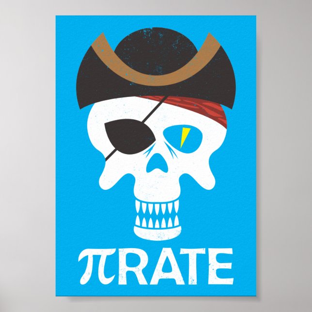 Póster Cráneo De Matemáticas Del Día PiRate Funny (Frente)