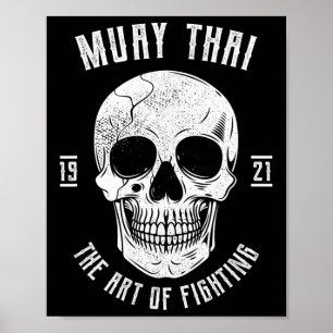 Póster Cráneo de Muay Thai - Boxeo Tailandés y Kickboxing