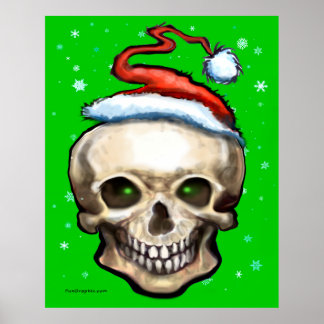 Póster cráneo de navidades