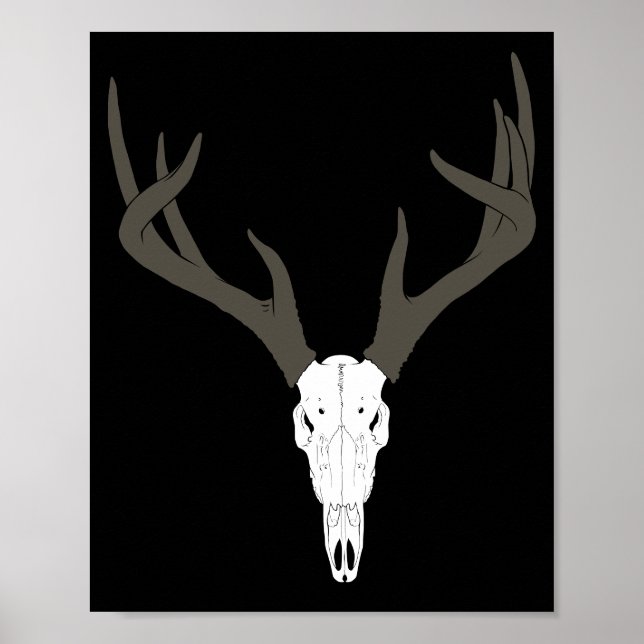 Póster Cráneo de venado de cola blanca personalizable (Frente)