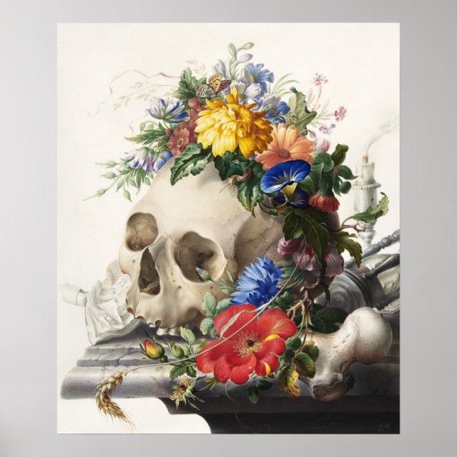 Póster Cráneo de Vintage (Frente)