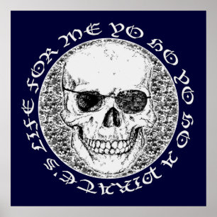 Póster cráneo pirata