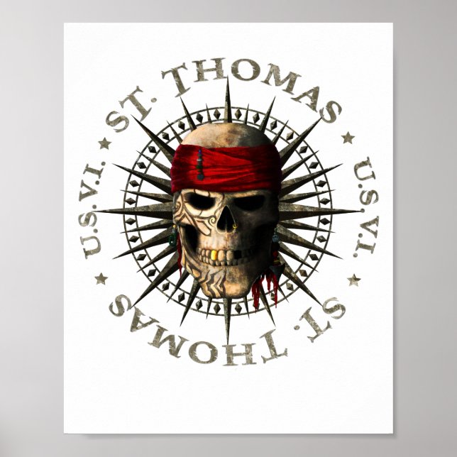 Póster Cráneo pirata de Santo Tomás (Frente)