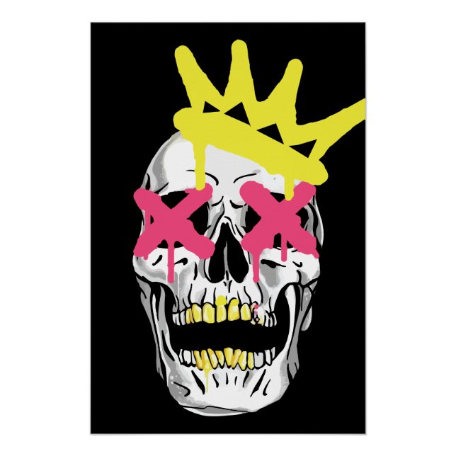 Póster Cráneo Regal: Arte De Ojo X Rosa (Anverso)