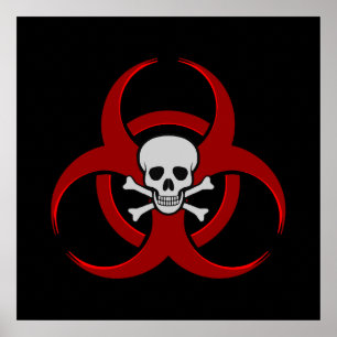 Póster Cráneo rojo del Biohazard