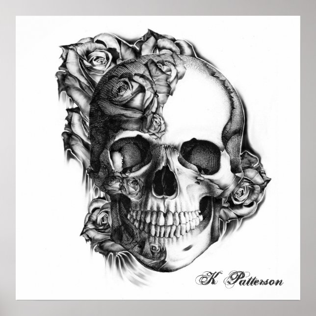 Póster cráneo rosa (Frente)