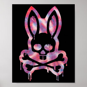 Póster Cráneo Scary Y Conejo Malo Conejo Horror Bungalow