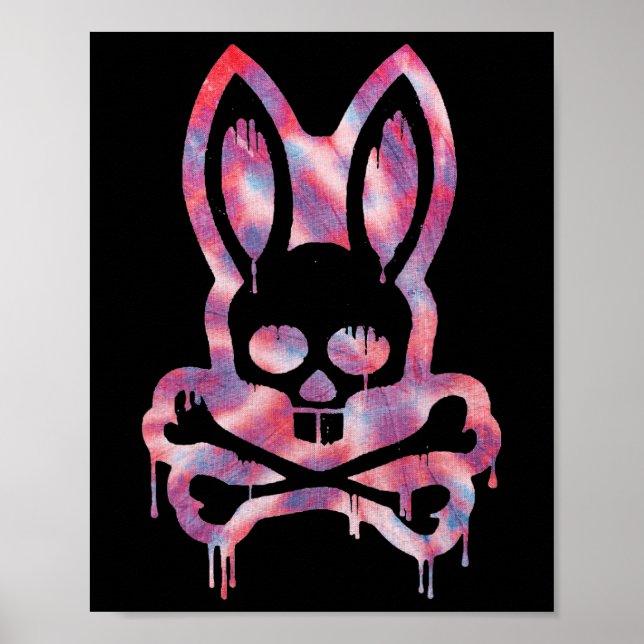 Póster Cráneo Scary Y Conejo Malo Conejo Horror Bungalow (Frente)