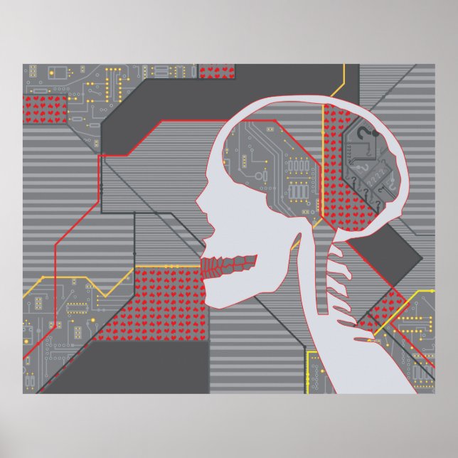 Póster cráneo travieso (Frente)