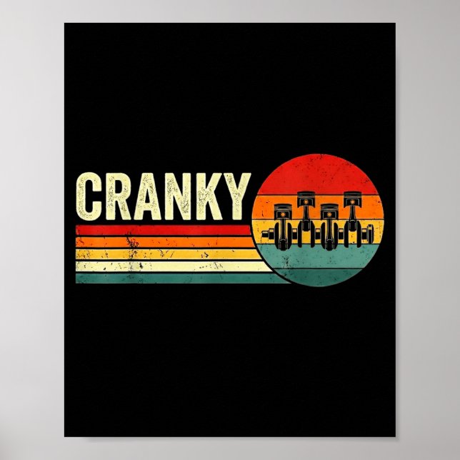Póster Cranky Car Engine Crankshaft Fathers Day Dad Men H (Frente)