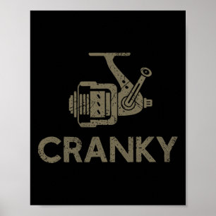 Póster Cranky Crankbait Pesca Lure Funny Reel Pescador F
