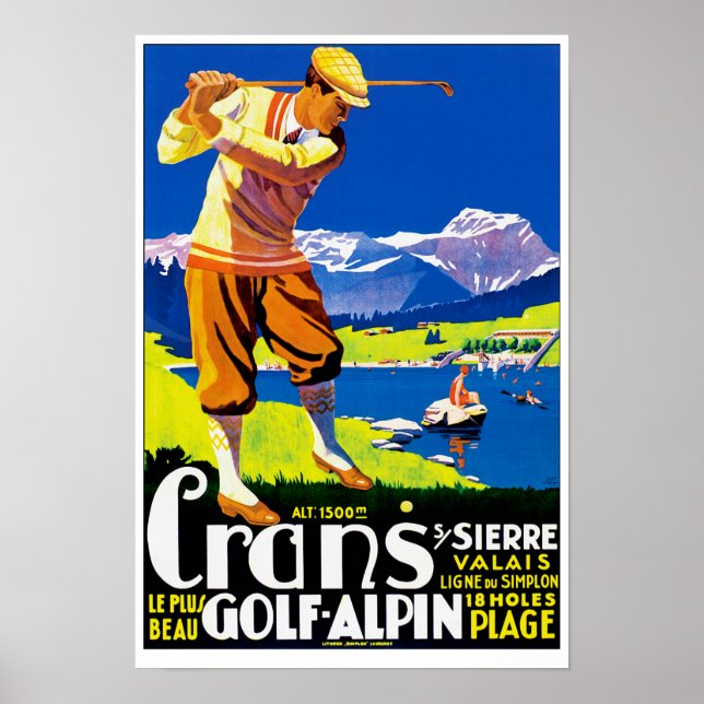 Póster Crans Golf Alpin (Frente)