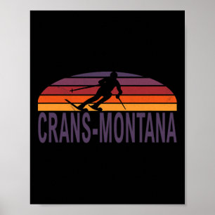 Póster Crans-montana Alpes suizos Skowboard Suiza