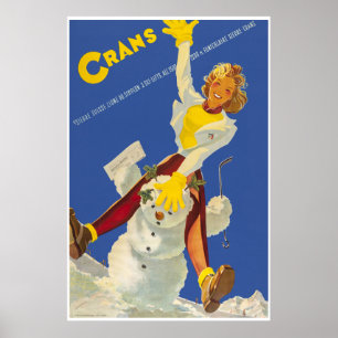 Póster Crans - Montana, Suisse, poster del viaje del