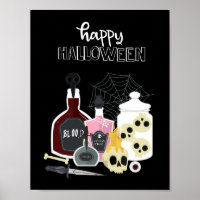 Cránulos y pociones Ilustraciones Feliz Halloween